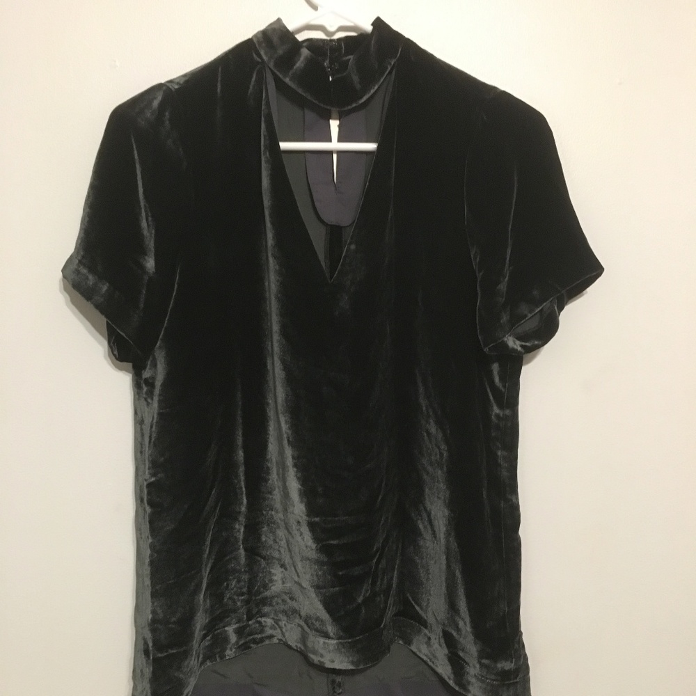 Madewell Choker Collar Velvet Tee